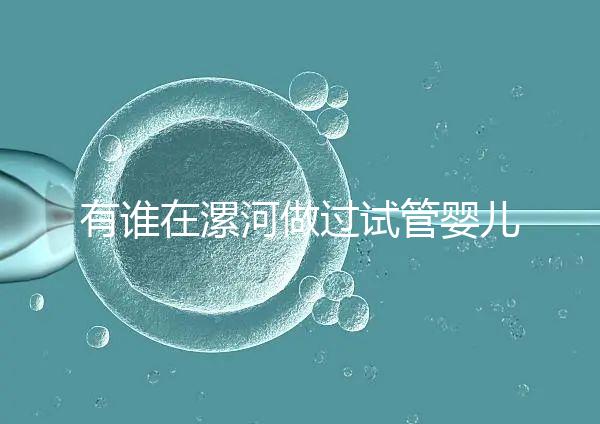 有誰在漯河做過試管嬰兒，具體費用及成功率是多少？